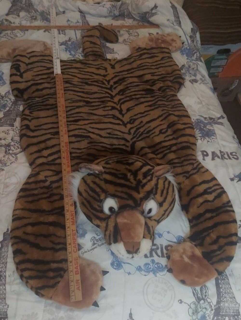 Plush Tiger Kids Rug Blanket - Brown Stripe 53"×24" By Chrisha Playful Plush